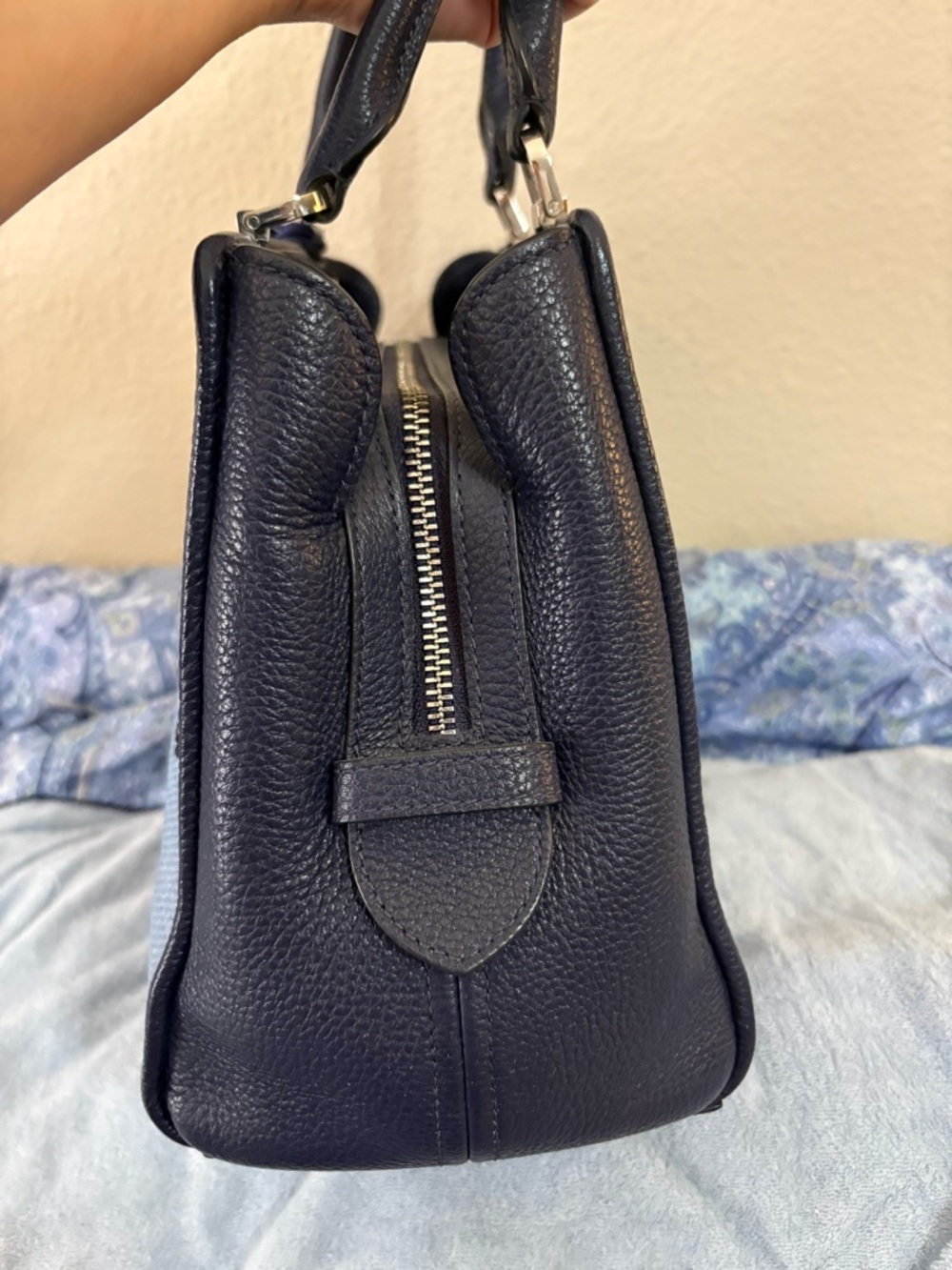 kate spade Leila Blue Floral Embroidered Top-Handle Bag with Crossbody Strap EUC - Picture 2 of 16